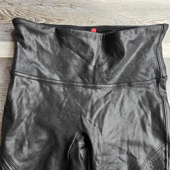 Spanx Faux Leather Moto Leggings Black S/P - Picture 4 of 11